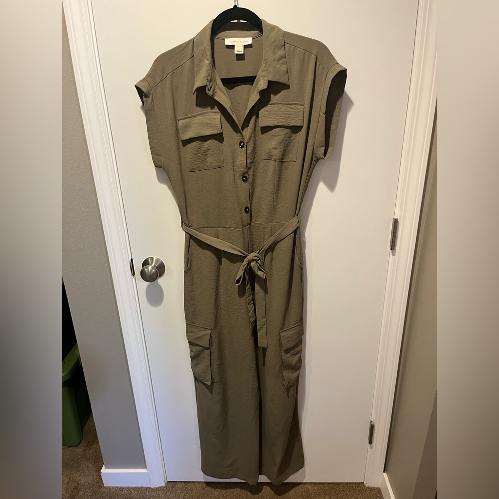 Monteau Olive Green Jumpsuit